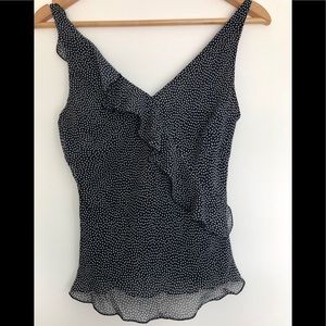 Zara Polka Dots V-neck Sheer Top